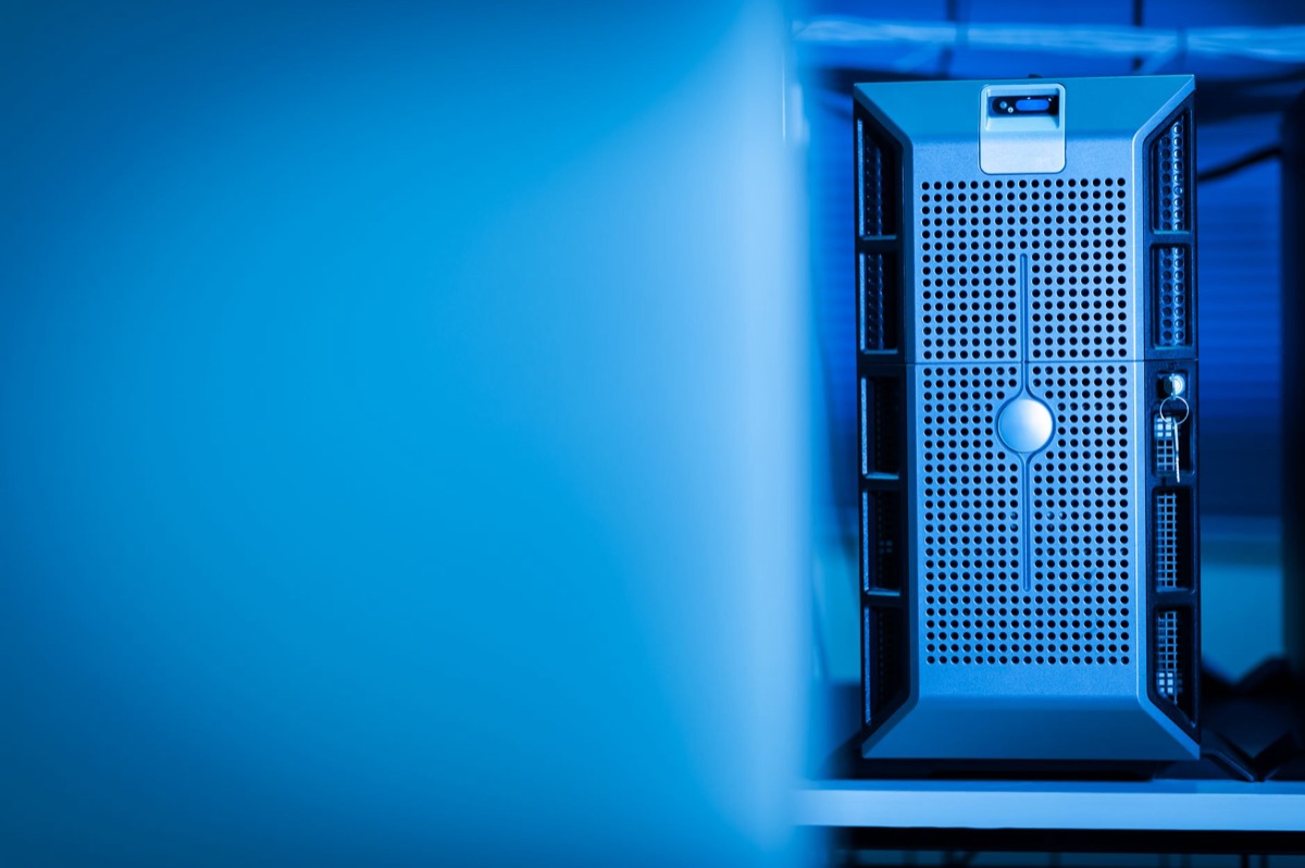 Rack di server ad alte prestazioni in un data center