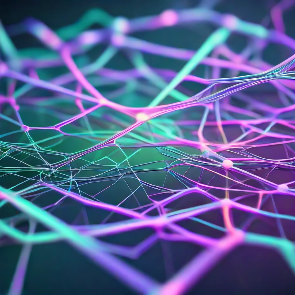 Abstracte weergave van neurale netwerken en AI-architectuur
